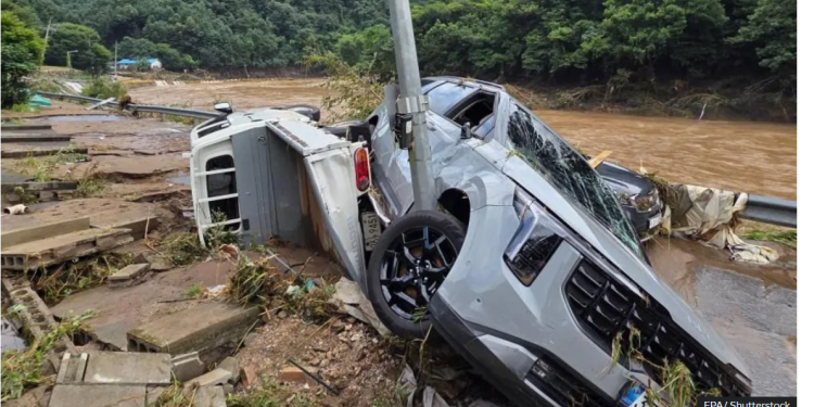 At least 14 dead in South Korea floods and landslides