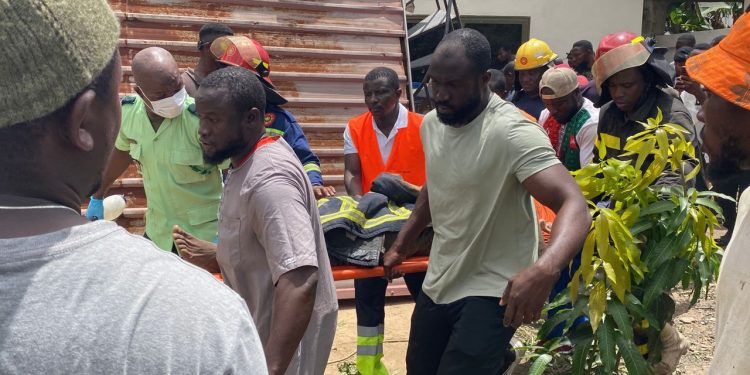Trapped Construction Worker Rescued After Building Collapse in Kasoa